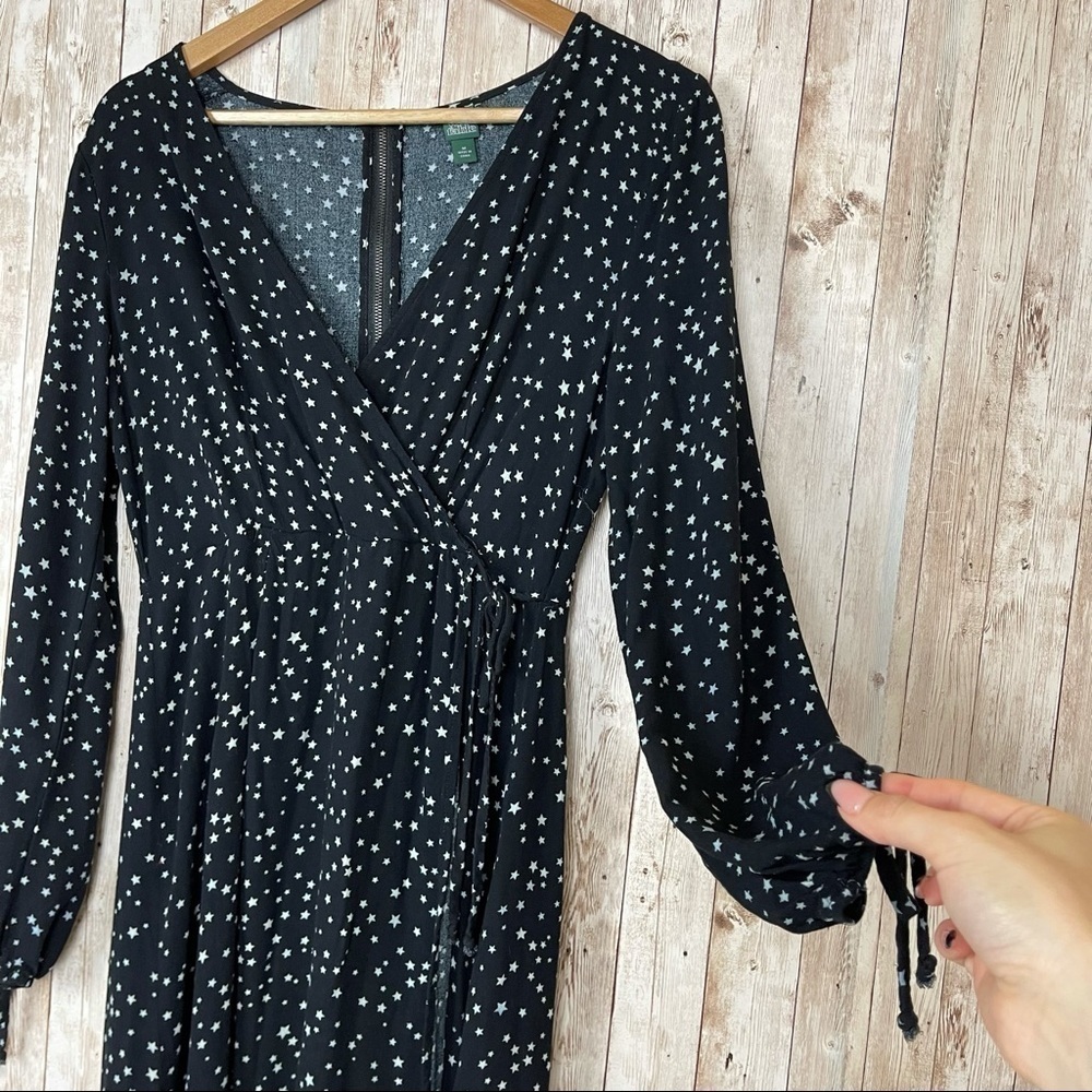 Wild Fable Long Sleeve Star Print Wrap Dress Sz M - Picture 4 of 10